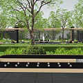 Modern Wooden Lattice Pergola With Lush Greenery And Outdoor Garden Path