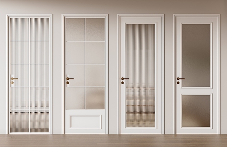 French Single Door Toilet Door Swing Door Frosted Glass Door Changhong Glass Door 3d model