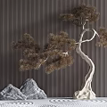New Chinese landscape sketch simulation pine 3d model