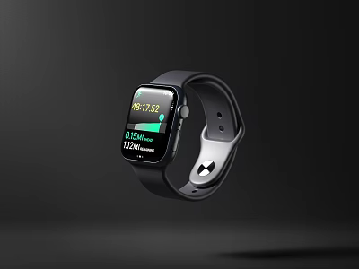 Smart Watch With Digital Display Heart Rate Monitor And Step Counter 3d model