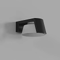 Modern Outdoor Wall Light With Black Frame And White Shade Illuminated