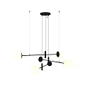 Modern Spherical Pendant Lights With White Globe Shades And Metal Frame For Living Room