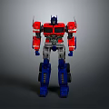 Transformer Robot Figure With Red Blue Silver Color And Detailed Design