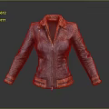 Stylish Gray And Orange Leather Jacket With Zipper Closure And Orange Collar