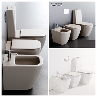 Modern intelligent toilet 3d model