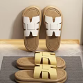 Comfortable Thick Sole Casual Sandals In White And Beige With Simple Straps