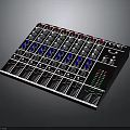 Professional Audio Mixer with Multiple Channels Control Knobs Faders and LED Indicators