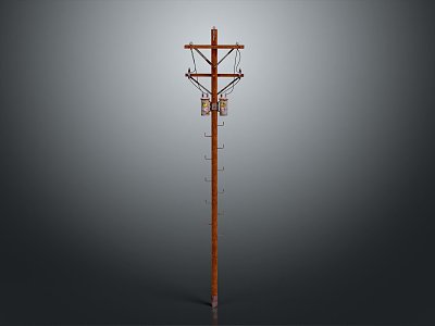 Modern pole power transmission equipment pole street lamp 3d model