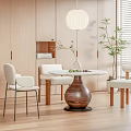 Modern Dining Table and Chair Combination 3d model
