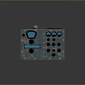 Vintage Military Weapon Device Featuring Worn Surface Multiple Knobs Buttons And Orange Green Paint