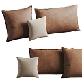 Brown And Beige Decorative Pillows Set For Sofa With Soft Textured Fabric