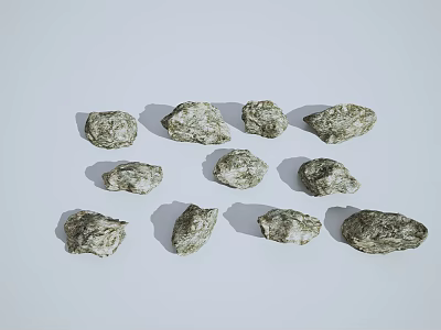 Natural Stones And Wooden Materials With Rustic Texture For Interior Design 3d model