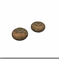 Pair of Mushroom Shaped Decorative Ornaments with Brown Gold Textured Surface and Metal Lids