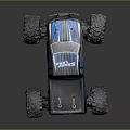 Blue Black Functional Off Road RC Car With Large Tires 3d model