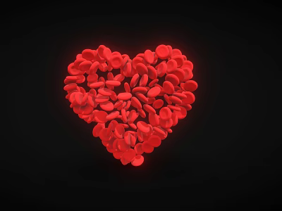Medical Laboratory Equipment Displaying Red Blood Cells in Heart Shape Formation 3d model