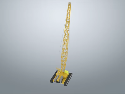 Heavy Duty Yellow Industrial Crawler Crane With Extended Telescopic Boom And Stable Base Structure 3d model