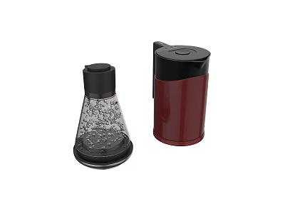 Black And Red Kitchen Storage Containers With Transparent Body And Lid 3d model