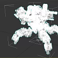 Mechanical Multi Legged Combat Weapon with Guns Coiled Tubes and Armored Structure