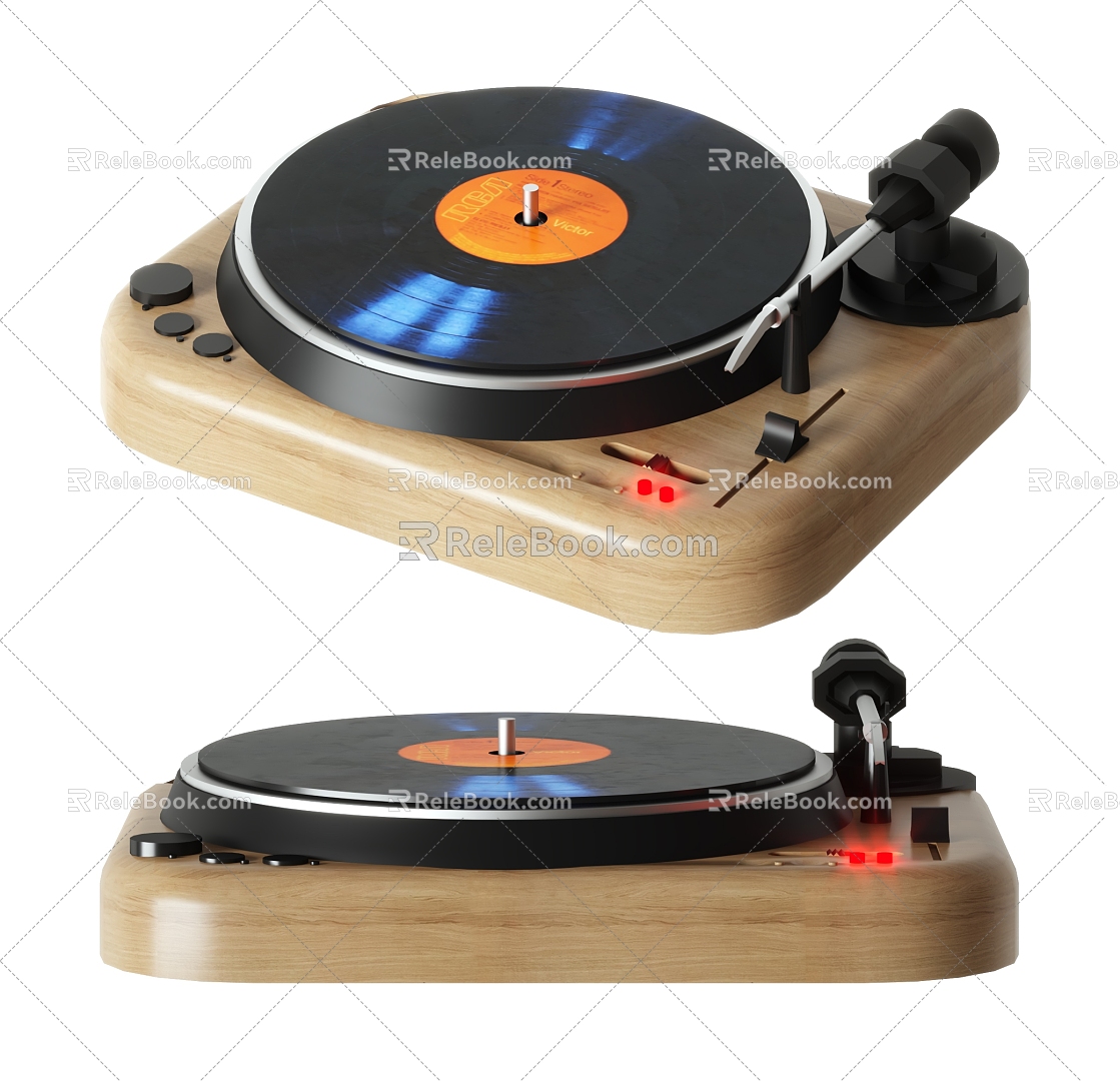 Record Player Disc Player Phonograph Black Glue Record Player Audio Player 3d model