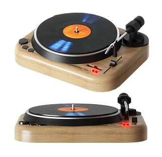 Record Player Disc Player Phonograph Black Glue Record Player Audio Player 3d model