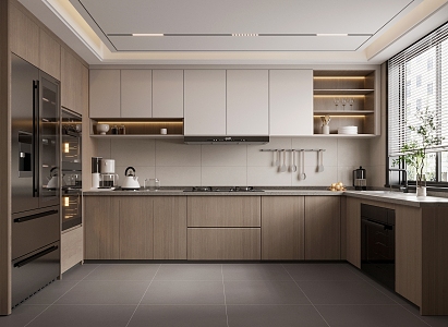 Enclosed kitchen Modern kitchen 3d model