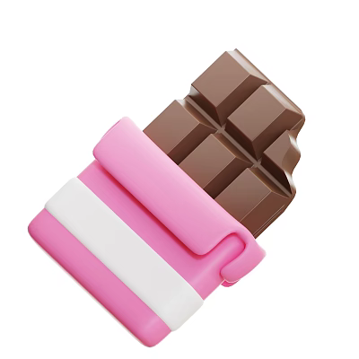 Delicious Chocolate Bar with Pink and White Wrapper Grid Patterned Pieces 3d model Delicious Chocolate Bar with Pink and White Wrapper Grid Patterned Pieces 3d model