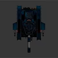 Dark Blue Military Tank With Turret Cannon And Armored Design Features