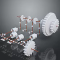 Industrial Lighting Combination With White Gears Copper Tubes And Modern Structural Design