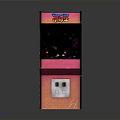 Pink And Orange Arcade Machine With Super Star Logo Game Screen And Cartoon Girl