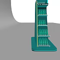Snow Beer Green Display Rack With Multiple Shelves And Advertisement Figure 3d model