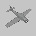 Small White Airplane With Propeller And Two Seats Straight Wings Design 3d model