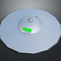 Sleek Disc Shaped Object With Central Dome Green Section And Smooth Surface 3d model