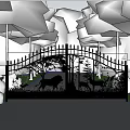 Modern Zoo Gate Iron Gate Creative Gate Zoo Iron Gate 3d model