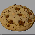Golden Chocolate Chip Cookie With Large Chocolate Chunks And Cracked Surface