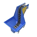 Industrial Blue Inclined Conveyor Equipment With Transport Belt And Mobile Base