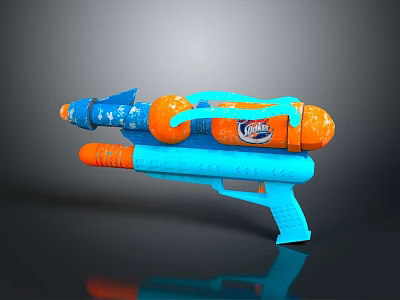 Nerf Blue And Orange Toy Water Gun With Fun Playful Design For Kids 3d model