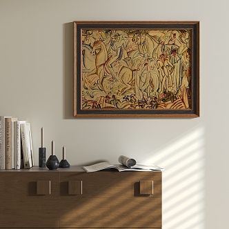 Antique Abstract Hanging Paintings 3d model