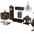 Vintage Audio Speakers And Phonograph In Retro Antique Decor Collection