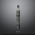 Multi Stage Space Rocket Design With Crew Module And Support Structures