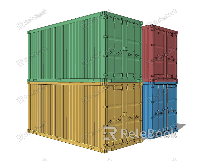 modern container cargo box model