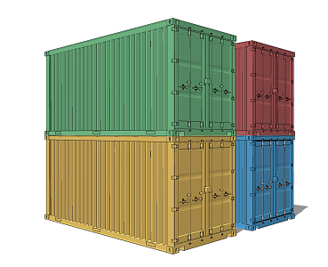 modern container cargo box 3d model