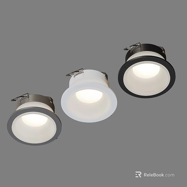 Modern LED Downlights and Spotlights with Sleek Design for Home Office Ceiling Lighting 3d model 