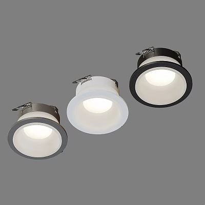 Modern LED Downlights and Spotlights with Sleek Design for Home Office Ceiling Lighting 3d model