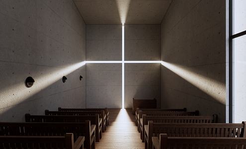 Modern Church of Light 3d model