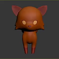 Cute Orange 3D Cartoon Fox Character With Big Eyes And Fluffy Tail