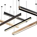 Modern Hanging Pendant Lights with Sleek Linear Black Gold and Silver Design