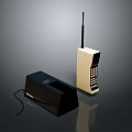 Vintage Beige Mobile Phone With Black Charging Dock Electronic Device 3d model