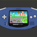 Blue Game Boy Color Handheld Gaming Console With Retro Game Display Screen