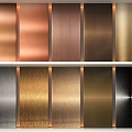 Metal Panel Background Wall With Various Brushed Metallic Colors And Textures 3d model