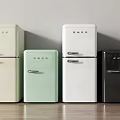 Vintage Fridge Freezers Displayed Side By Side In Various Colors For Home Kitchen